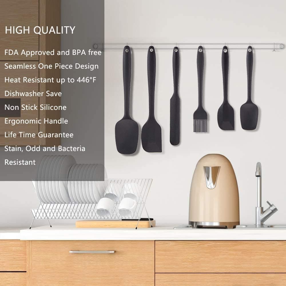 Bhadiyadi Black 6 Piece Silicone Spatula