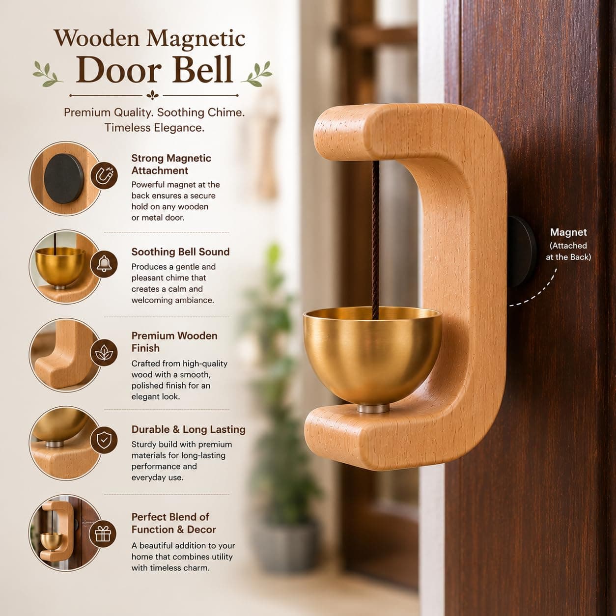 Wooden Door Bell