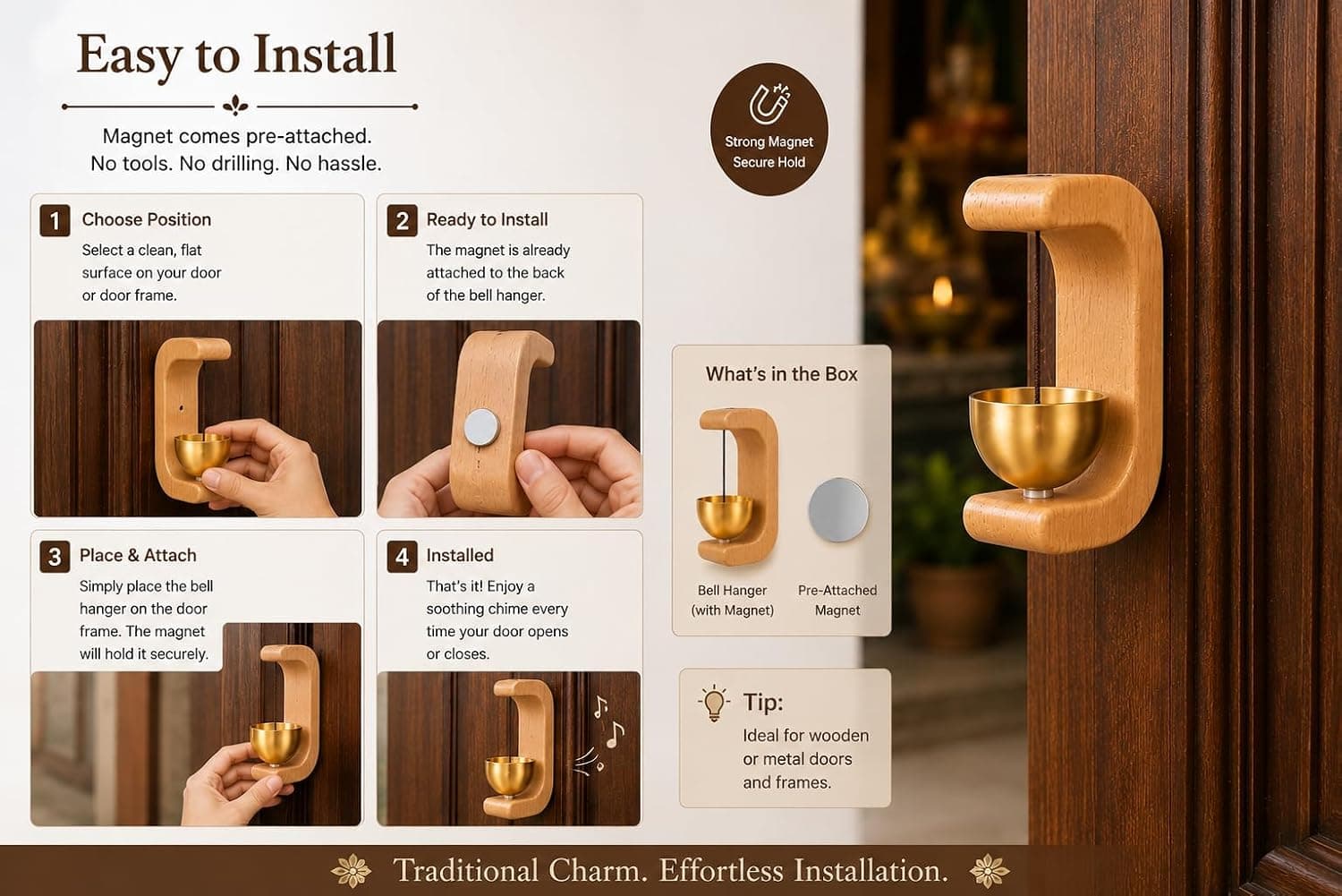 Wooden Door Bell