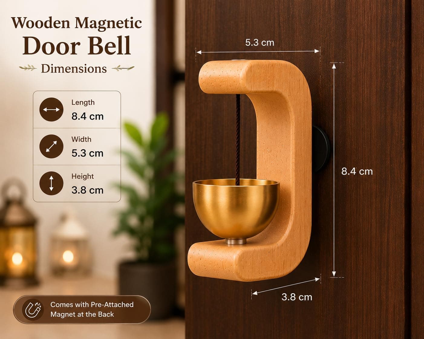 Wooden Door Bell